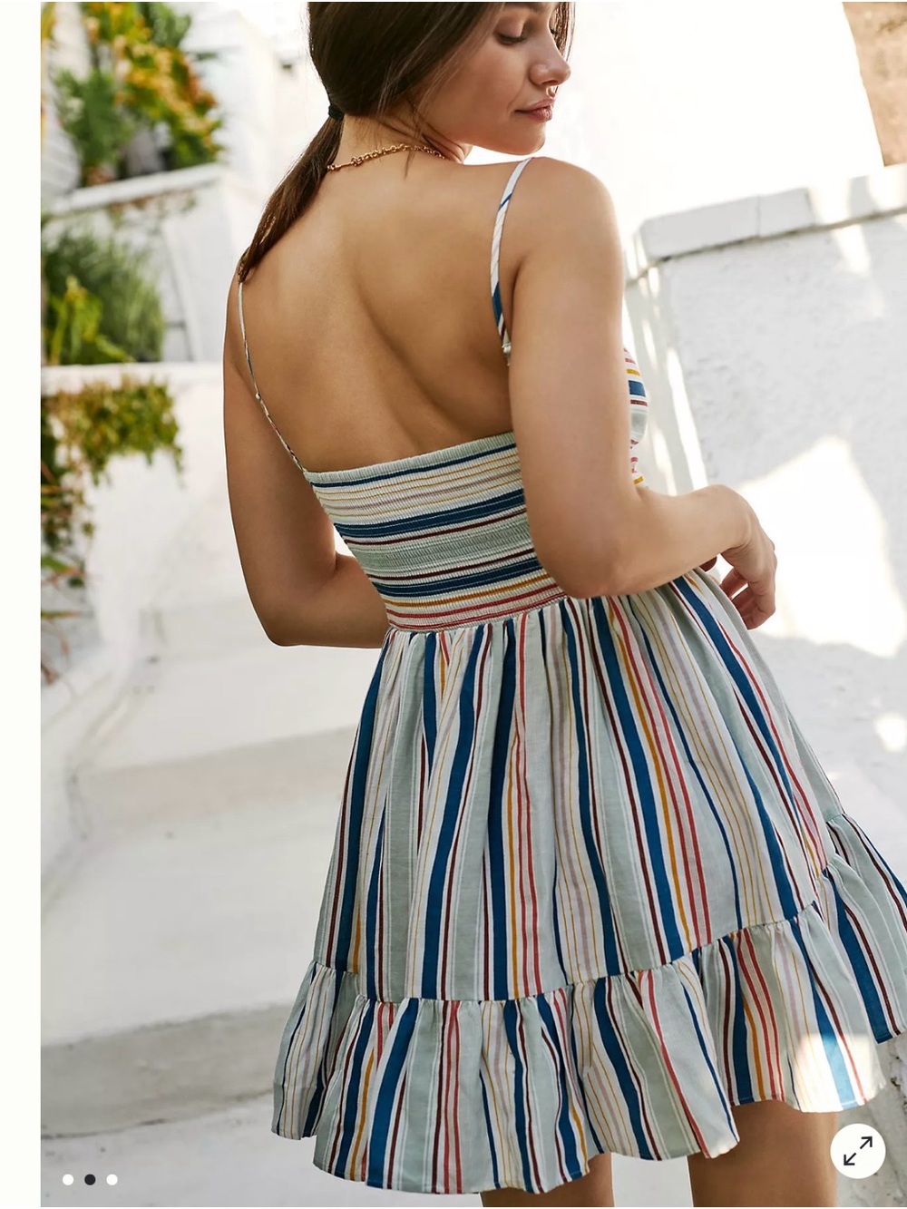 Anthropologie Multicolor Striped Mini Dress - Blue, Red, Yellow - Picture 9 of 10
